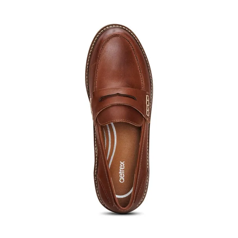 Aetrex Women's Collette Loafers- Cognac