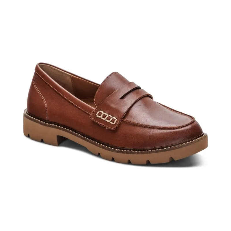 Aetrex Women's Collette Loafers- Cognac