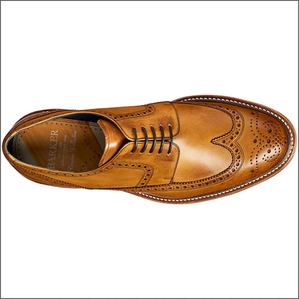 Barker Bailey Cedar Hand Painted Derby Wingtip Brogue@