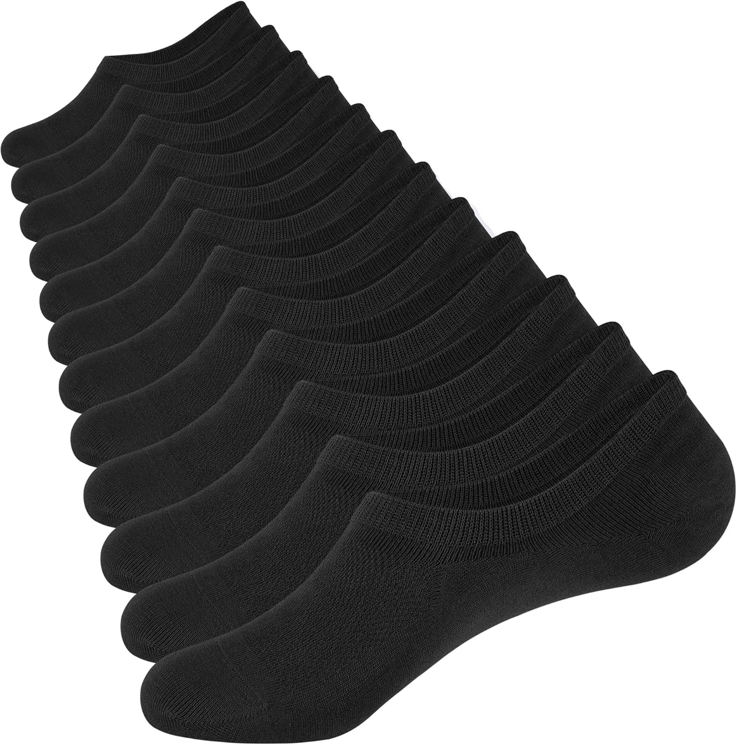 CLOSEMATE Mens No Show Socks Cotton Thin High Elasticity Low Cut Ankle Socks with Non Slip Grips 6 Pairs
