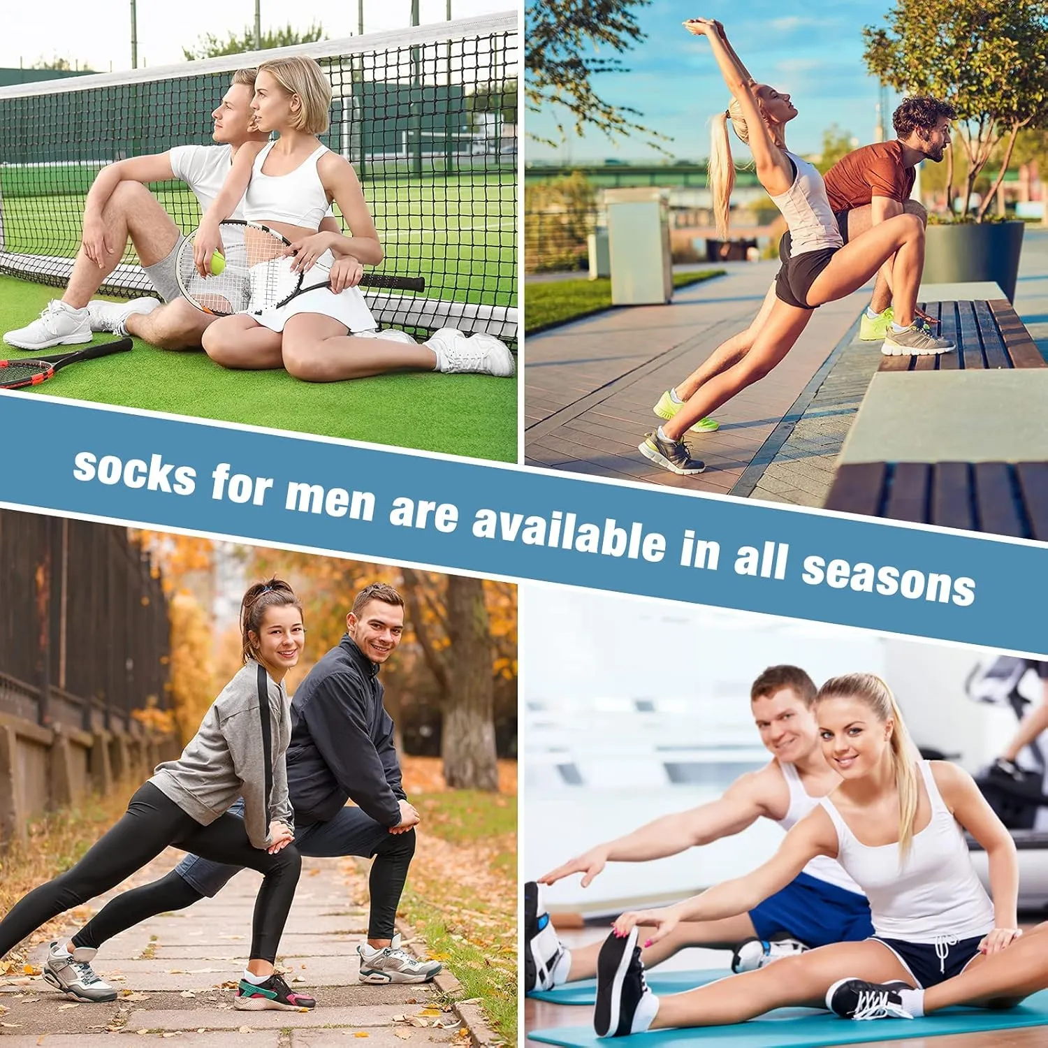 COOVAN 8 Pairs Mens Ankle Socks Low Cut Breathable Casual Socks for Men