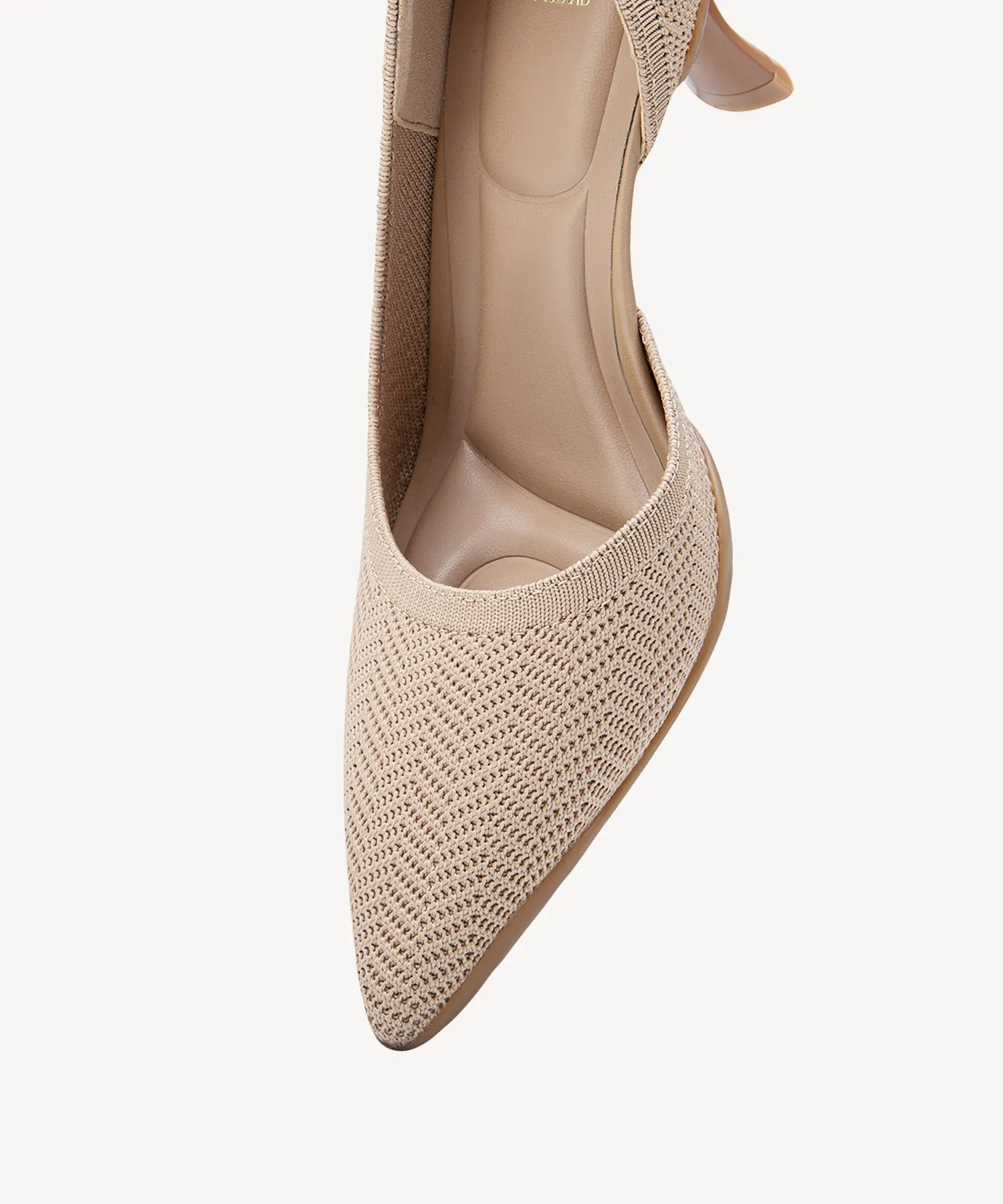 Elegant Knit Pointed Toe Heeled Pumps