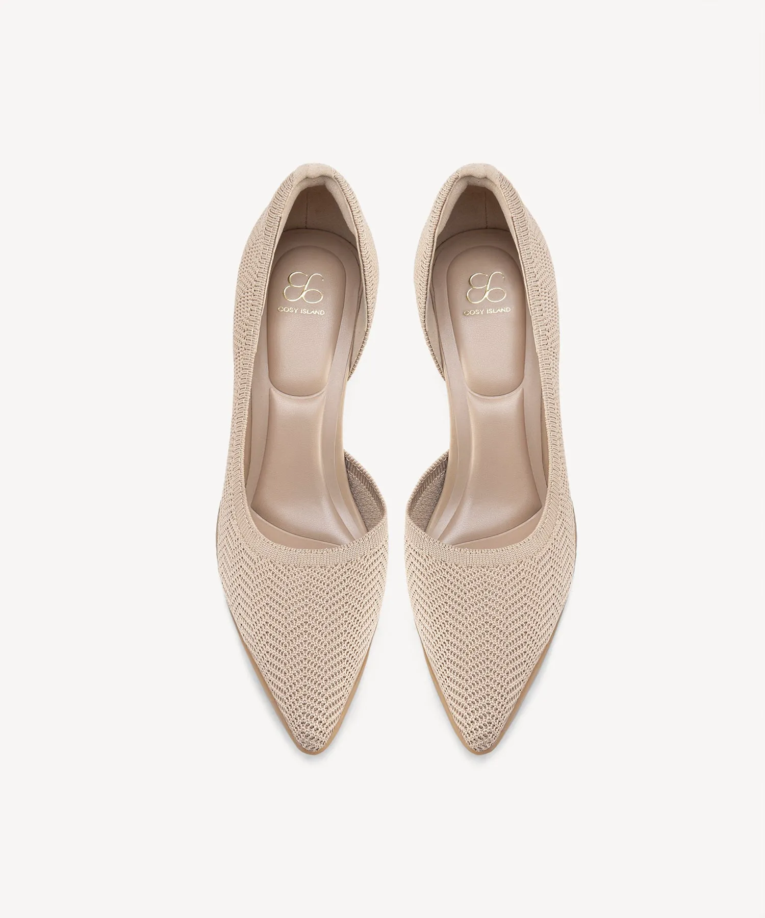 Elegant Knit Pointed Toe Heeled Pumps