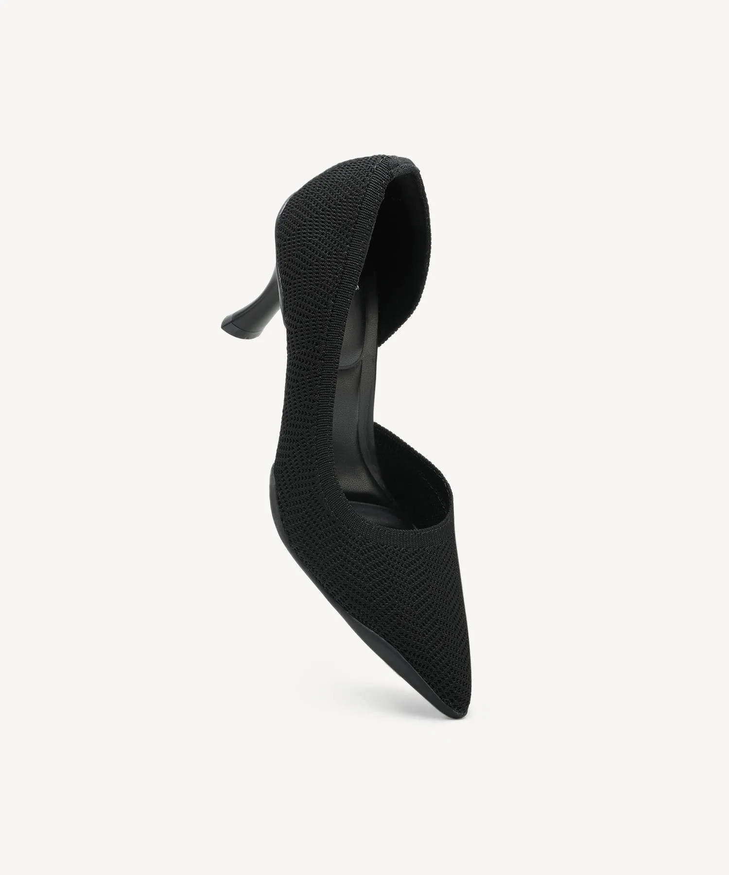 Elegant Knit Pointed Toe Heeled Pumps