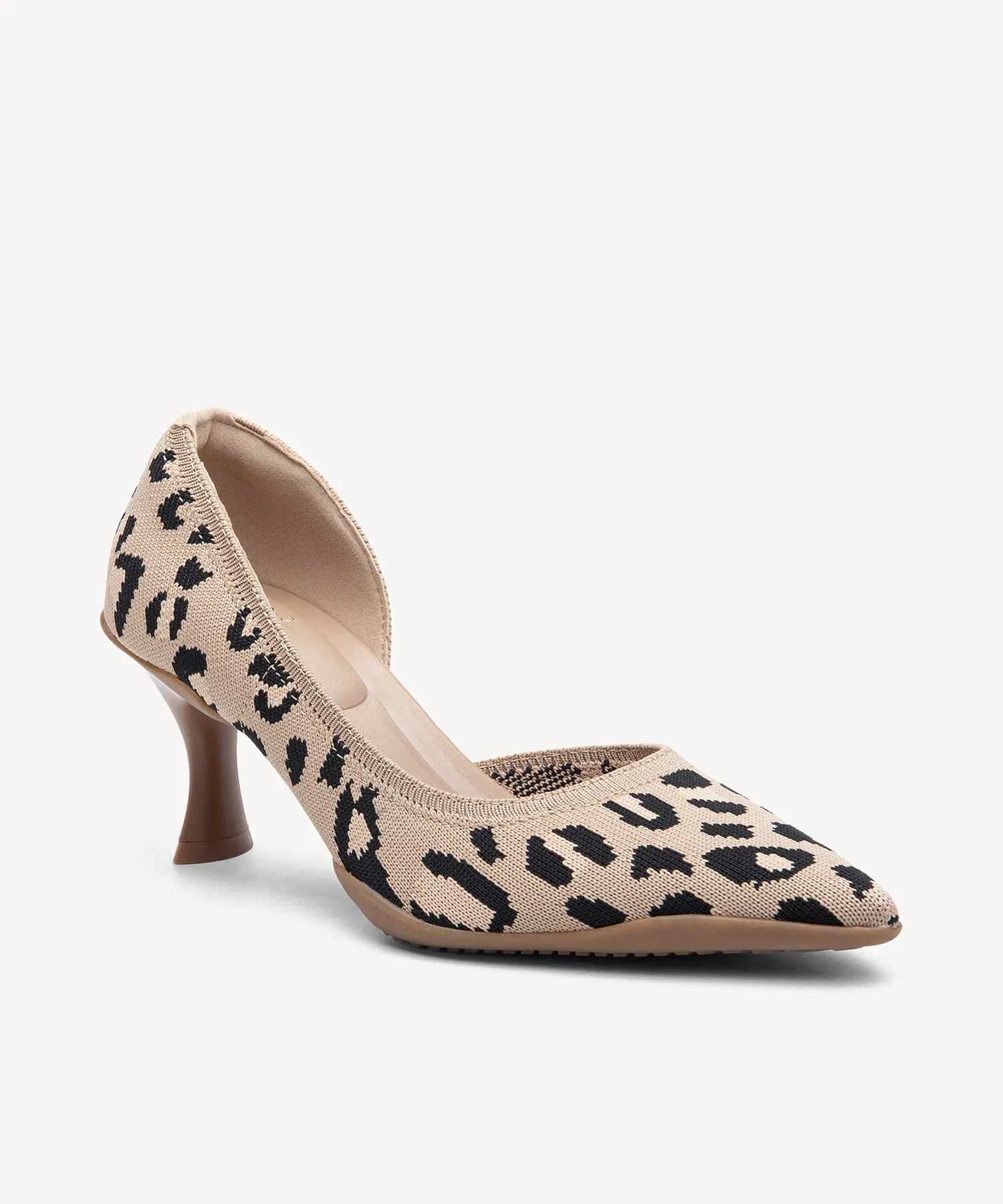 Elegant Knit Pointed Toe Heeled Pumps
