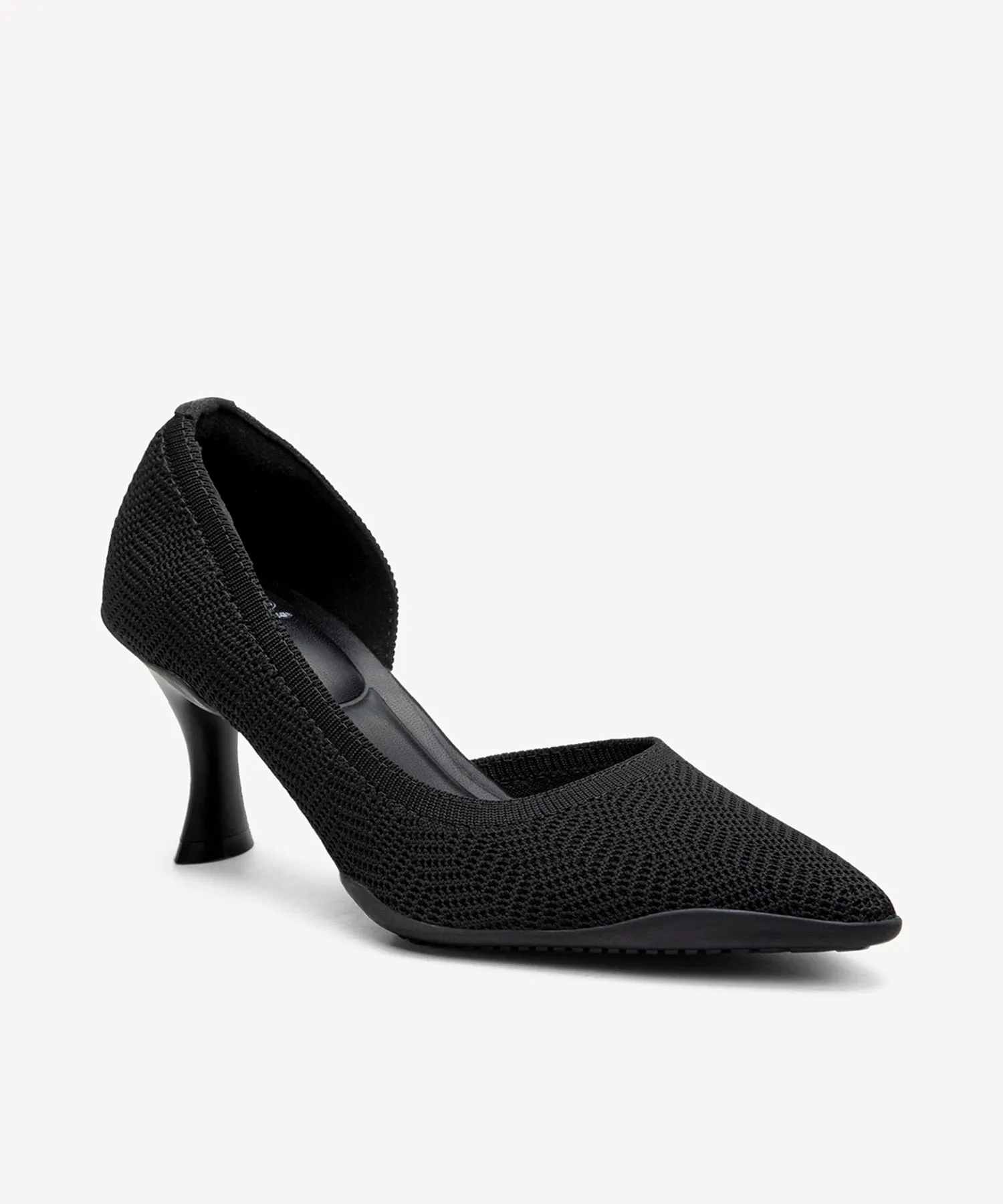 Elegant Knit Pointed Toe Heeled Pumps