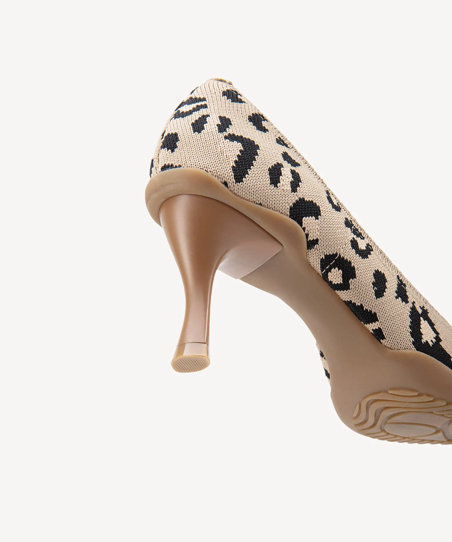 Elegant Knit Pointed Toe Heeled Pumps