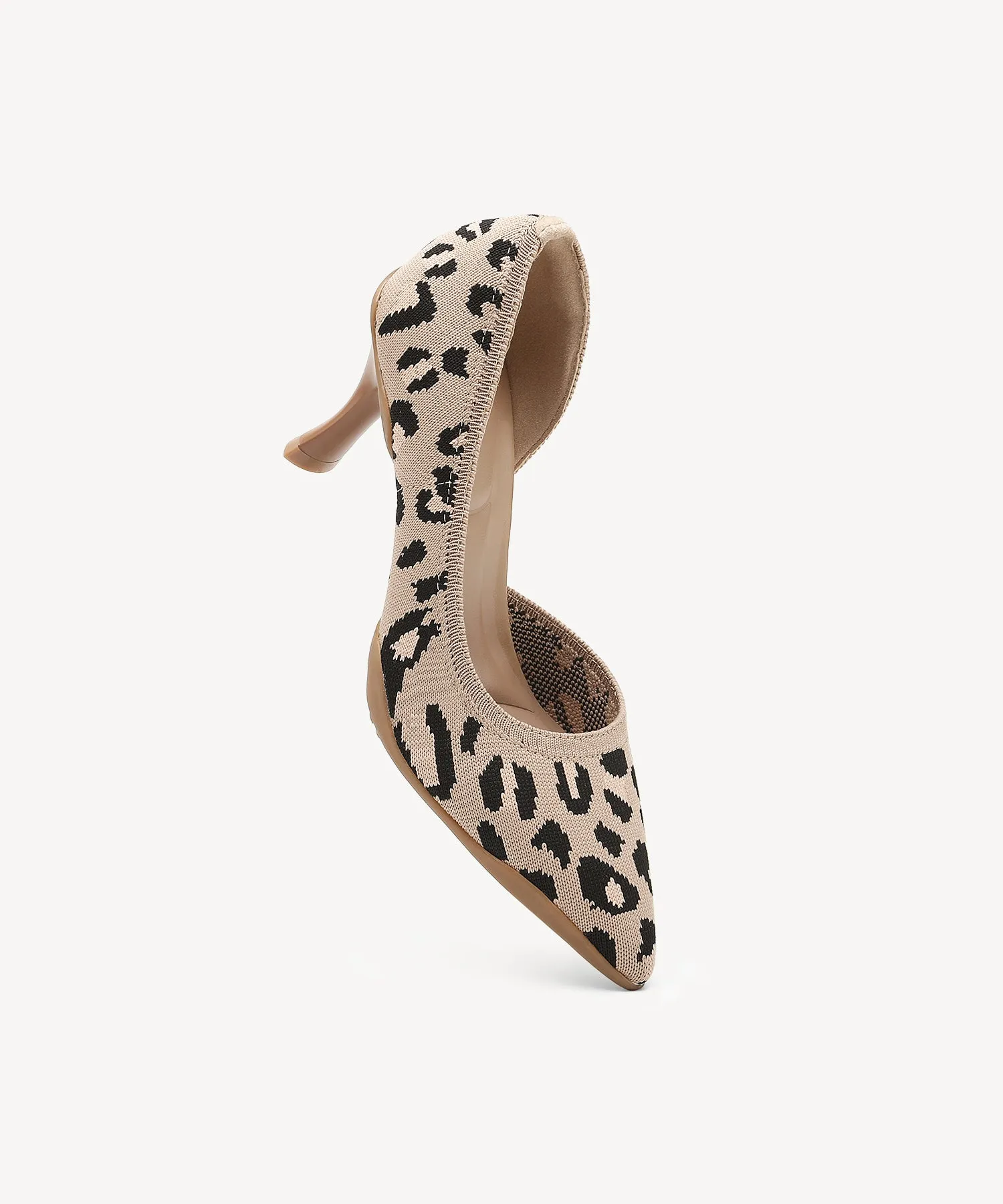 Elegant Knit Pointed Toe Heeled Pumps