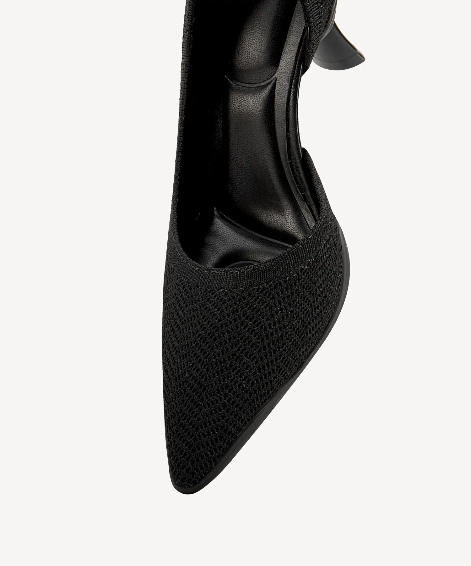 Elegant Knit Pointed Toe Heeled Pumps