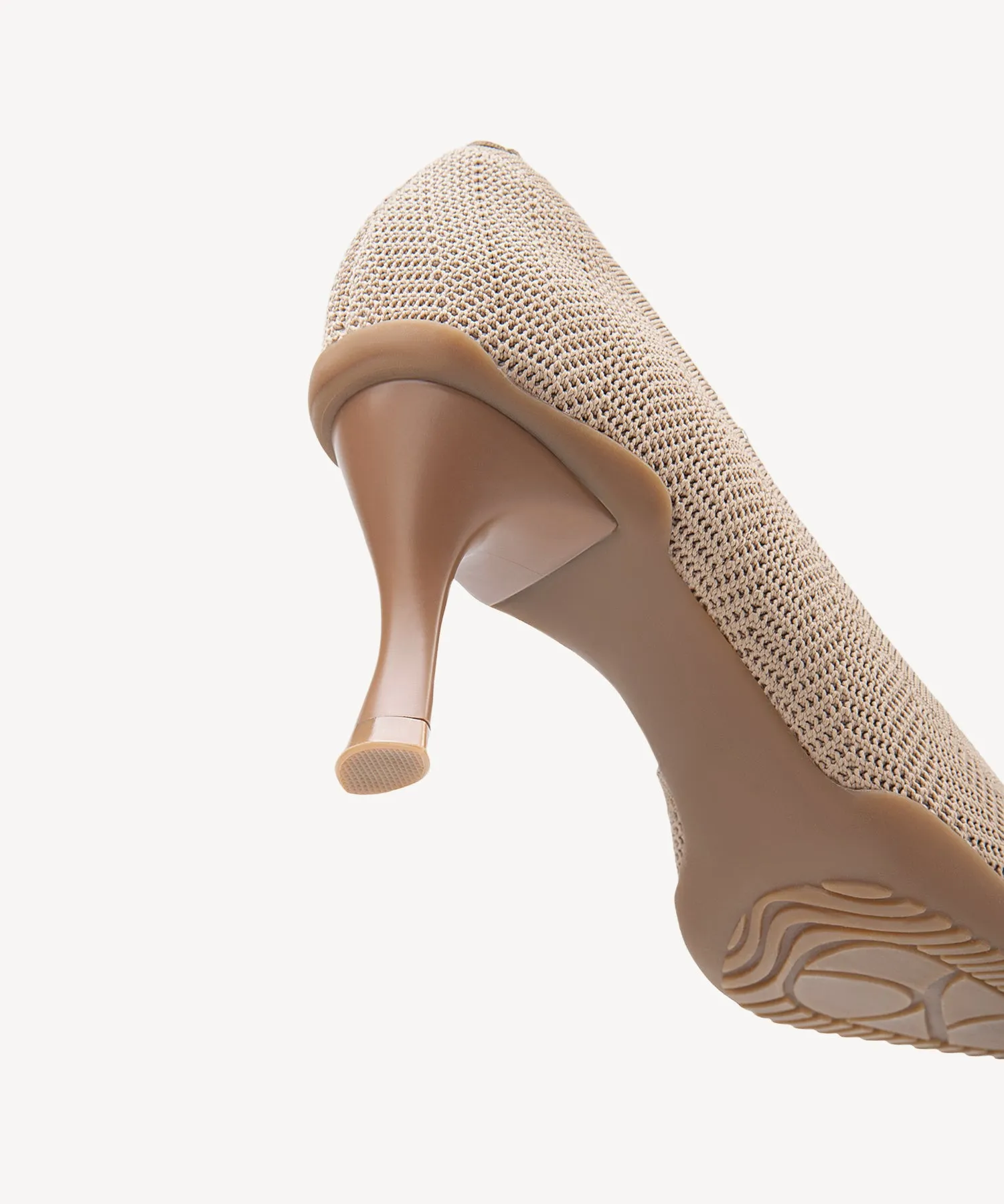 Elegant Knit Pointed Toe Heeled Pumps