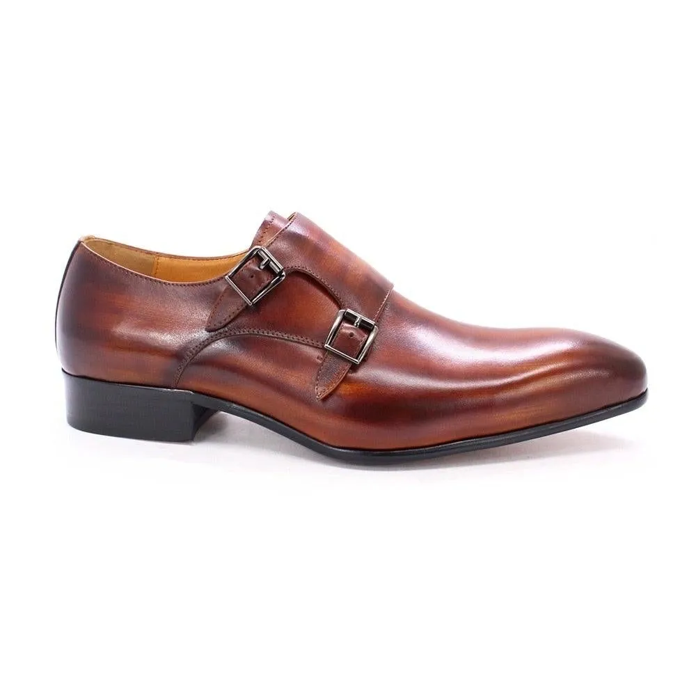 FC Men's Genuine Calf Leather Oxford Shoes W/ Monk Strap