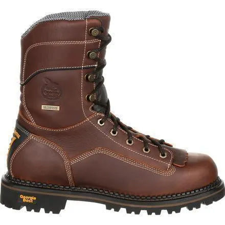 Georgia Men's AMP LT 9" Logger Composite Toe Waterproof Work Boot -  Brown - GB00238