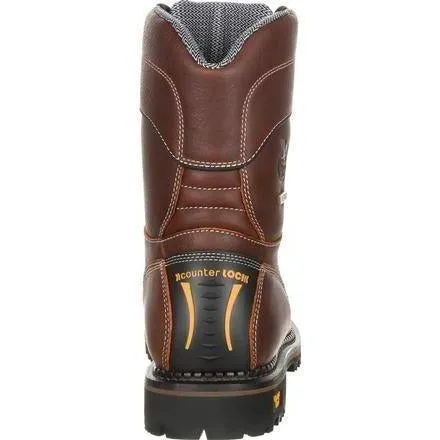 Georgia Men's AMP LT 9" Logger Composite Toe Waterproof Work Boot -  Brown - GB00238