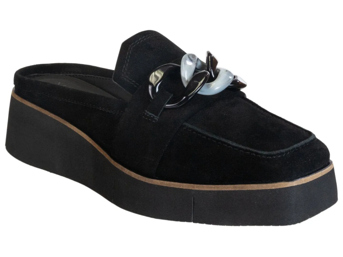 Naked Feet: ELECT in BLACK SUEDE Platform Mules