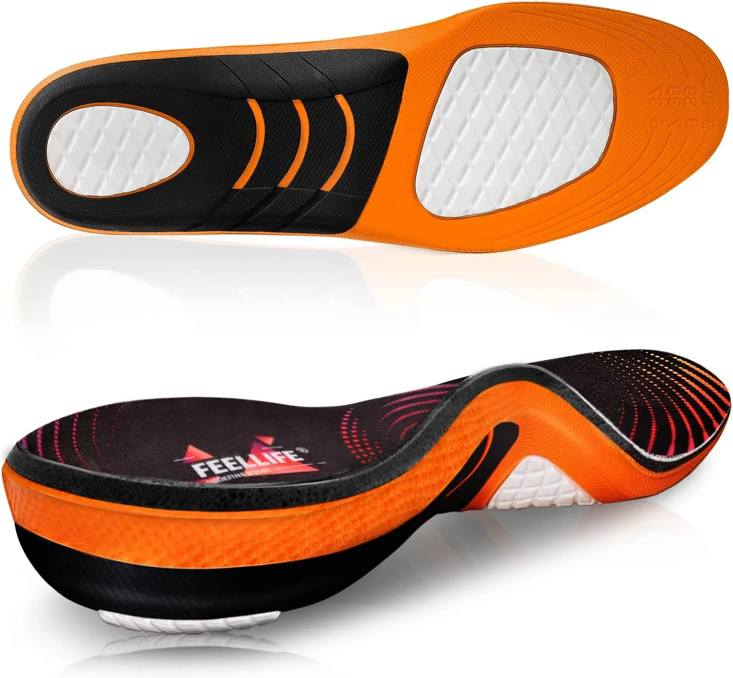 Plantar Fasciitis Relief Shoe Insoles [1-Pair], Arch Support Insoles, Running Athletic Gel Shoe Inserts, Orthotic Insoles for Arch Pain [Trim to Fit: Men 10-14/Women 11-15]