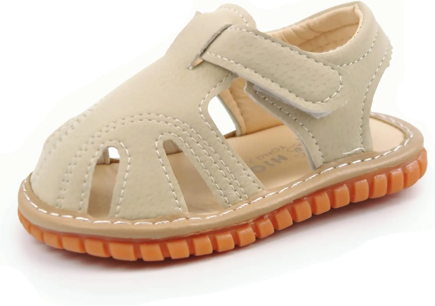 WILLFUN Baby Boy Girl Summer Infant Squeaky Sandals Premium Rubber Sole Closed-Toe Non-Slip Shoes Toddler First Walkers