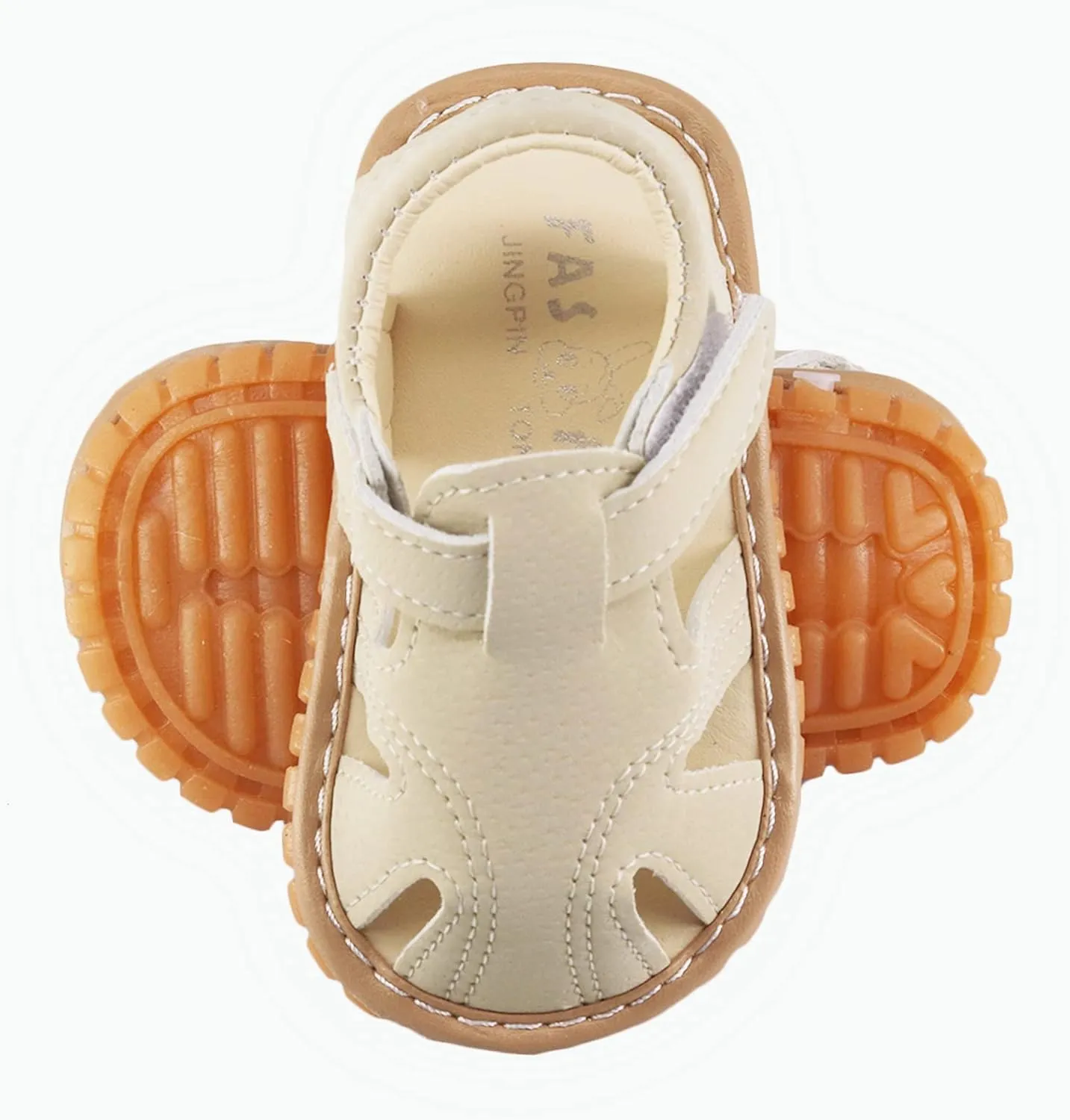WILLFUN Baby Boy Girl Summer Infant Squeaky Sandals Premium Rubber Sole Closed-Toe Non-Slip Shoes Toddler First Walkers