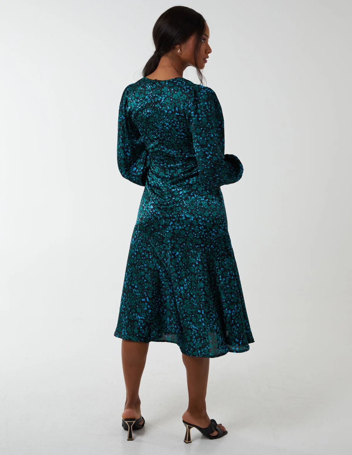 Wrap Front Midi Dress