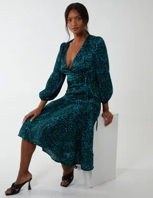 Wrap Front Midi Dress